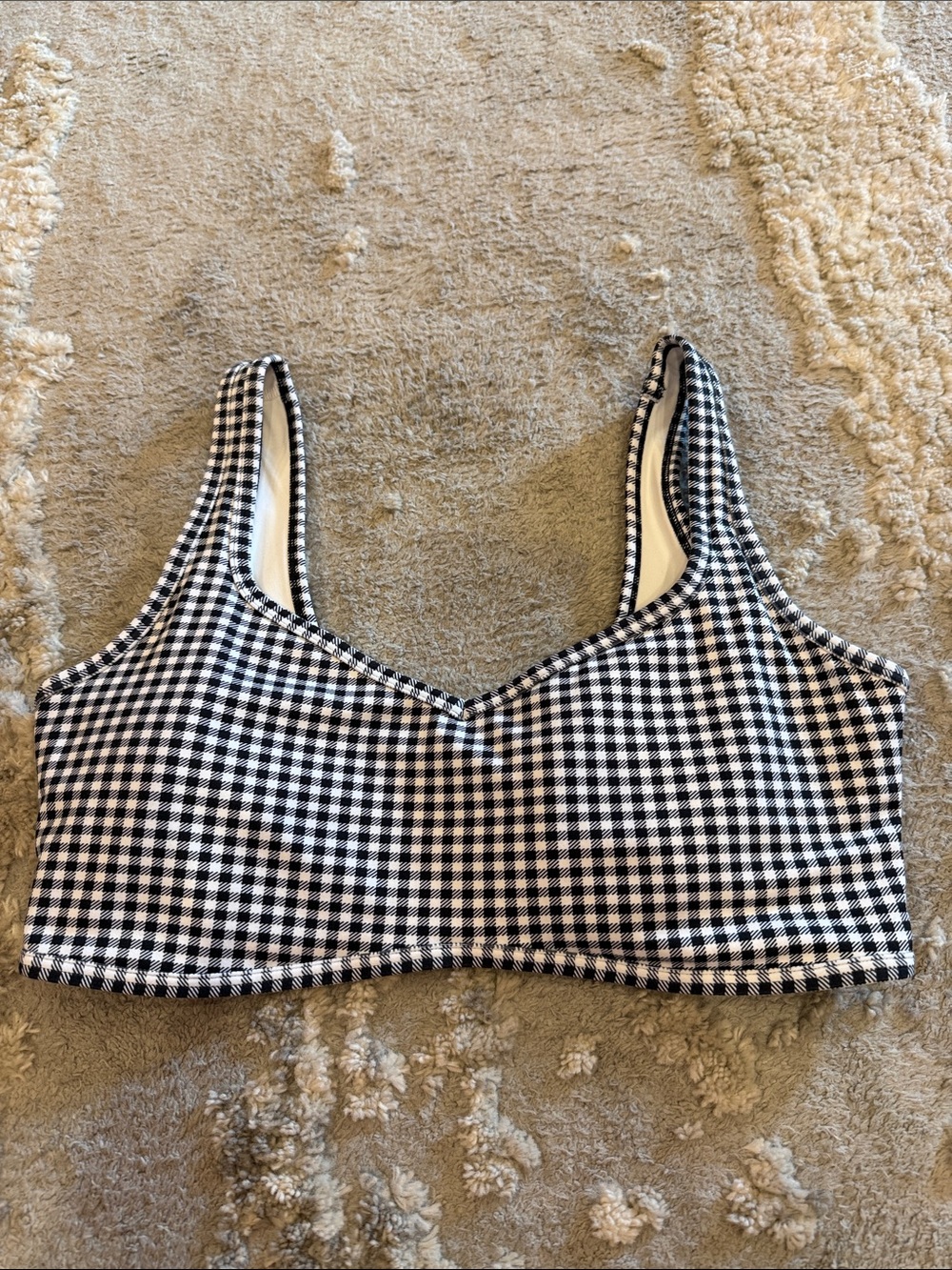 Abercrombie YPB Black and White Gingham Women's Bralette Top
